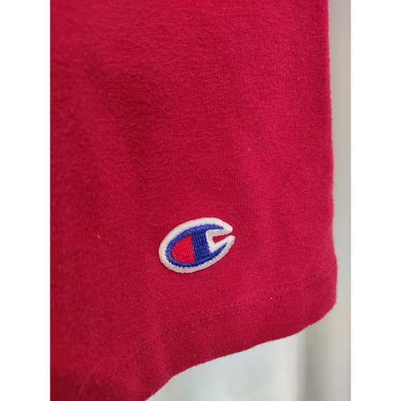Vintage Champion High Waisted Embroidered Logo Red Bike Shorts Size M 10-12 - Picture 4 of 7